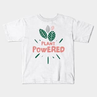 Plant Powered leaves Design Kids T-Shirt